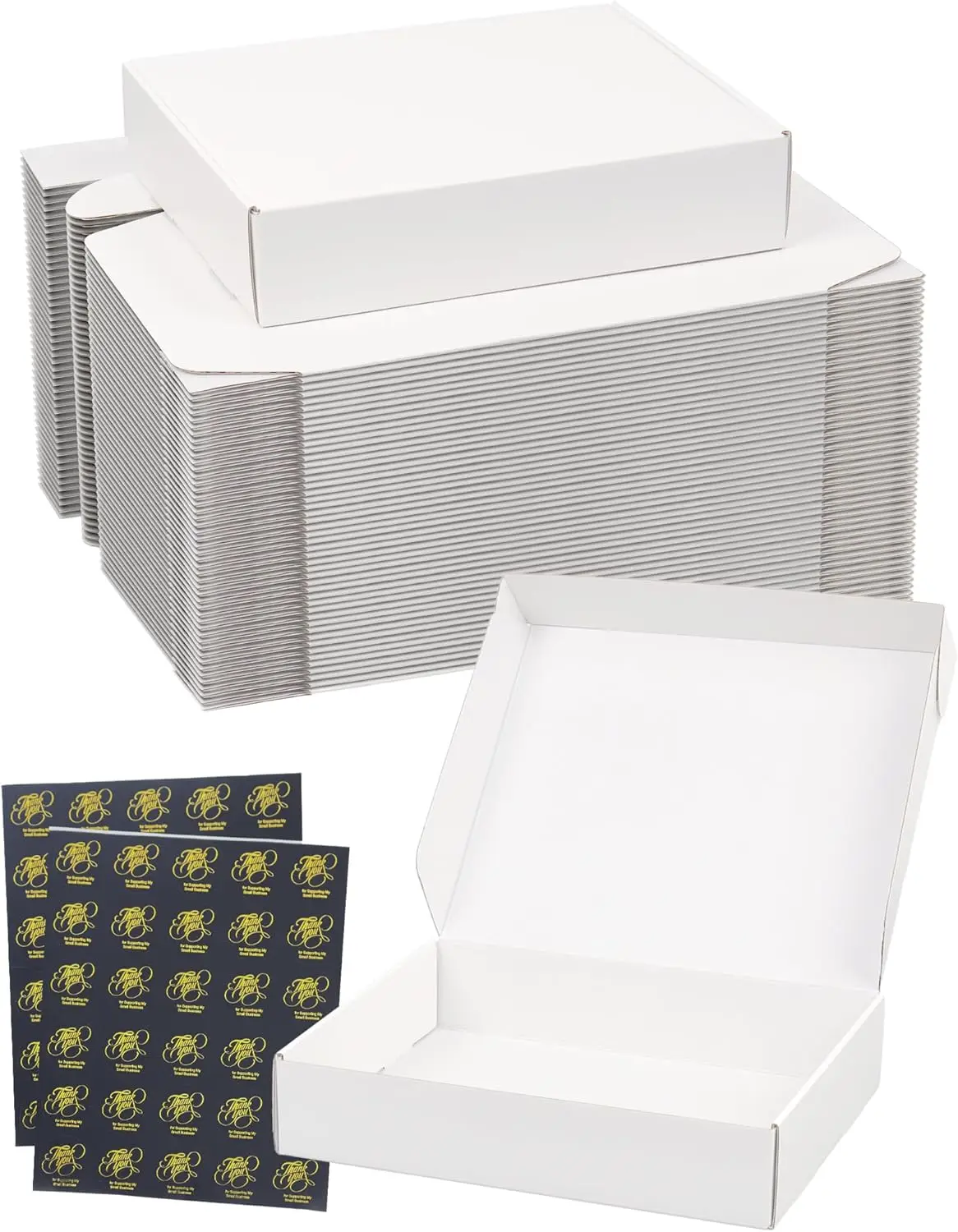 

White Corrugated Shipping Boxes 10x8x2, Set of 40, Sturdy Mailer Boxes for Small Business Gifts
