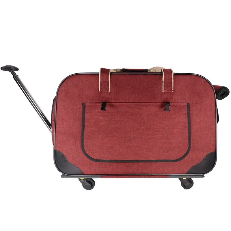 Imagem -05 - Four-wheel Folding Pet Trolley Case Dog Out Bolsa Pull Car Bagagem Respirável Mochila Cat