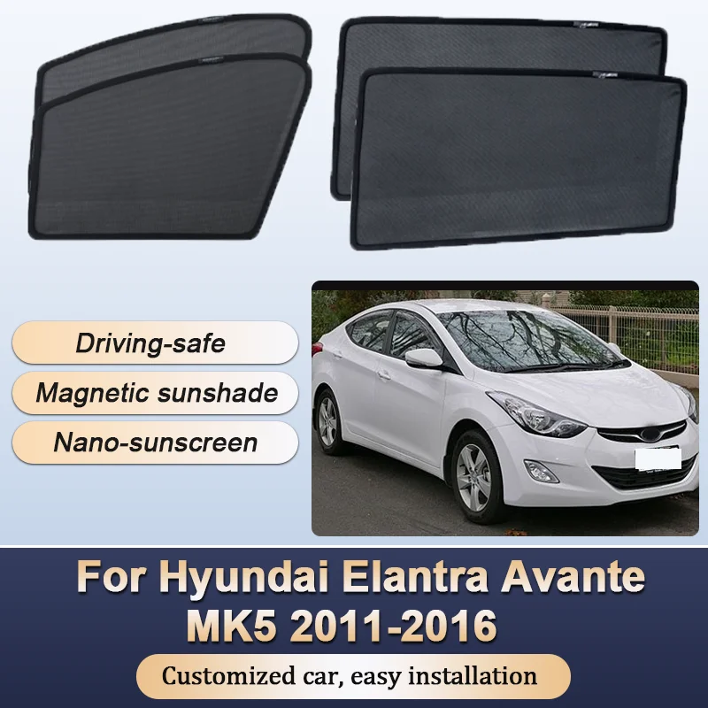 

Sun Shades For Hyundai Elantra Avante MK5 2011-2016 Sunshades Magnetic Privacy Protection Visor Curtain Windows Auto Accessories