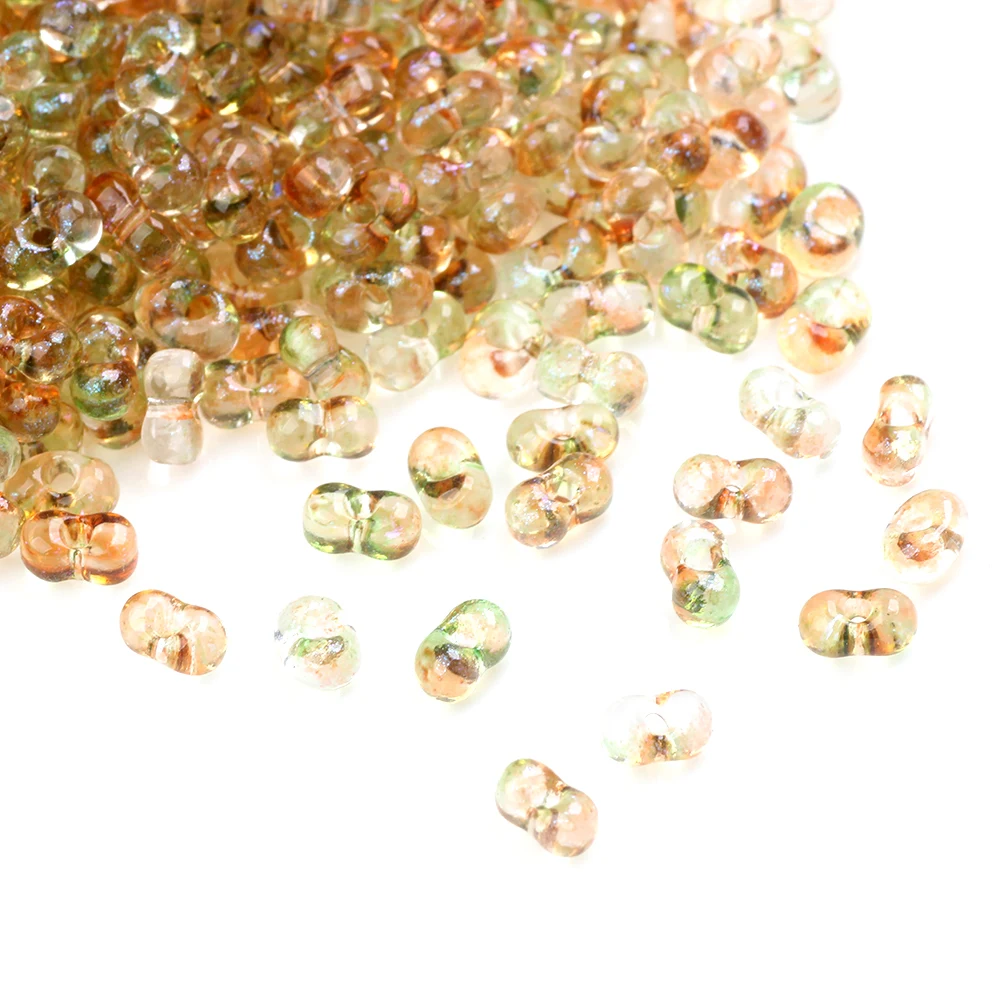 24Pcs/Lot 6MM Picasso Transparent Glass Peanut Beads DIY Handmade Bead Material Bracelet Necklace Jewelry Loose Bead Accessories