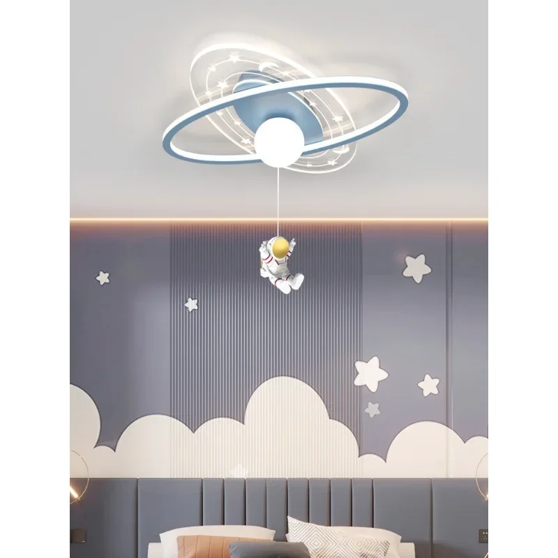 Lumière de chambre d'enfant, lumière de chambre d'astronaute, nouvelle protection des yeux, plafonnier créatif planète astronaute