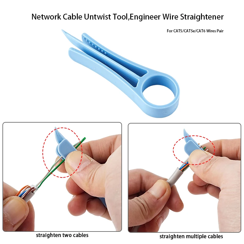 Network Cable Untwist Tool, Engineer Wire Straightener for CAT5/CAT5e/CAT6/CAT7 Wires Pair Separator Tools Quickly & Easily Untw