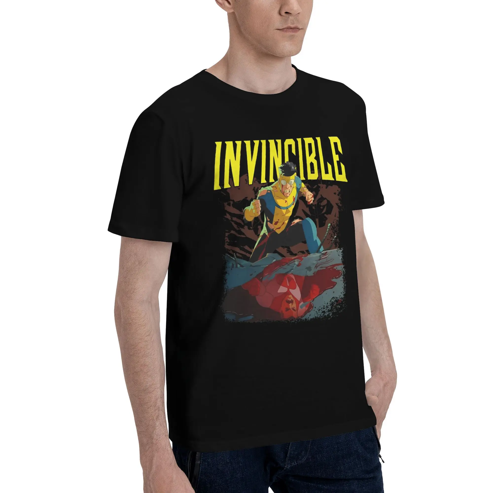 Invincible Mark Grayson Pure Cotton T-Shirt For Man Summer  Aesthetic T-Shirts O Neck Harajuku Tee Shirt Big Size Print Tops
