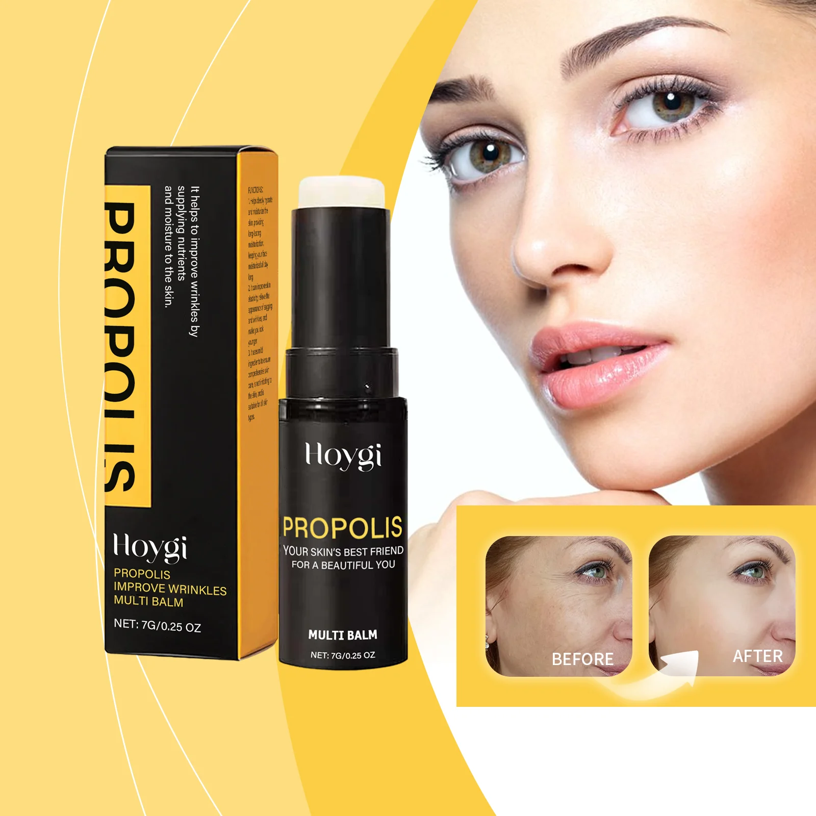 Propolis Moisturizing Stick Daily Skin Care Facial Moisturizing Stick Reduces Fine Lines Wrinkles Restore Skin Elasticity