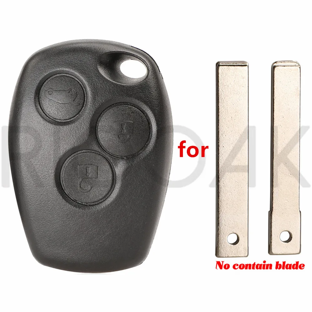 2/3 ปุ่ม Key Shell สําหรับ Renault Megane Modus Espace Laguna Duster Logan DACIA Sandero Fluence Clio Kangoo ไม่มีใบมีด