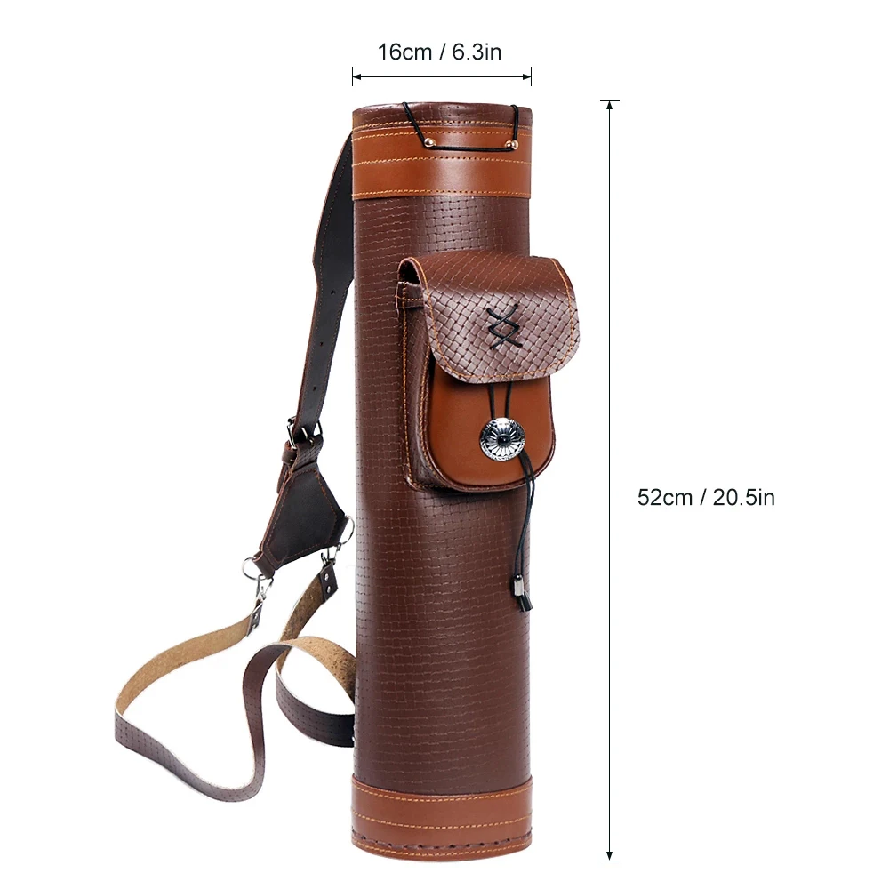 

Traditional Portable Pouch Shoulder Belt Bag, Archery Quiver, Arrow Back, Carrying, Genuine Leather, Archery, Shooting