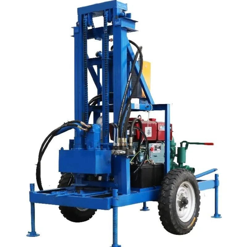 

Water Well Drilling Rig With Steel Mast Borehole Machine 120m Diesel Engine Mini Samll Drill RigHot