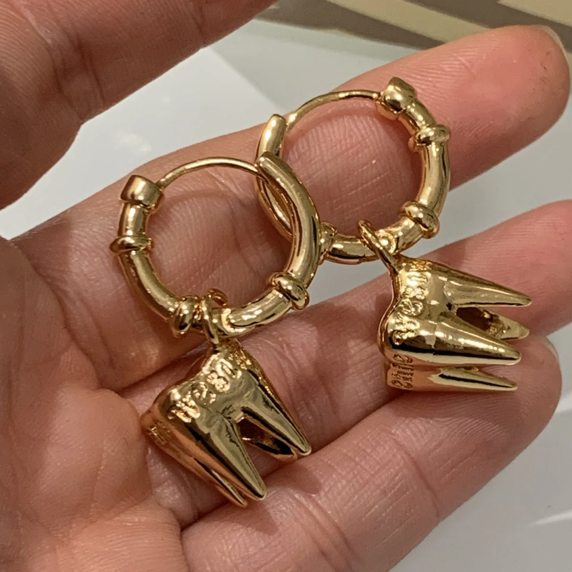 كشمير شعبية زحل أسنان صغيرة فاسق الأذن زر موضة النساء رائعة قلادة أقراط مجوهرات اكسسوارات شعبية 2024