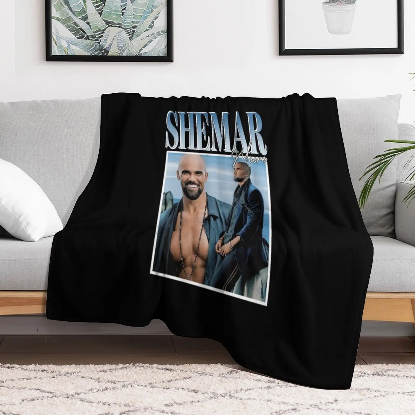 Shemar Moore Throw Blanket anime Softest Decoratives Warm Blankets