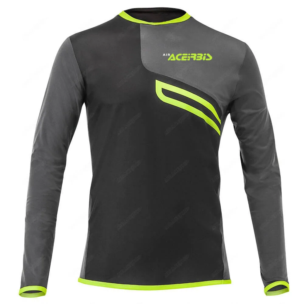 Motocross Rally Mountain Bike Clothing Bicycle Downhill Long sleeve T-shirt Enduro Cycling MX Jersey Summer Quick Dry Grey Green