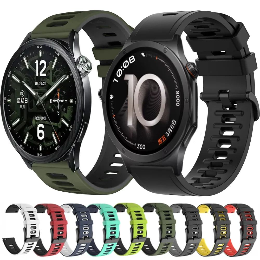 Bracelet en silicone 22 mm 20 mm pour Xiaomi Watch 5 S5 S4 S3 S2, bracelet pour OPPO Watch S X3 X2 Oneplus Watch 4 3 2R Lite