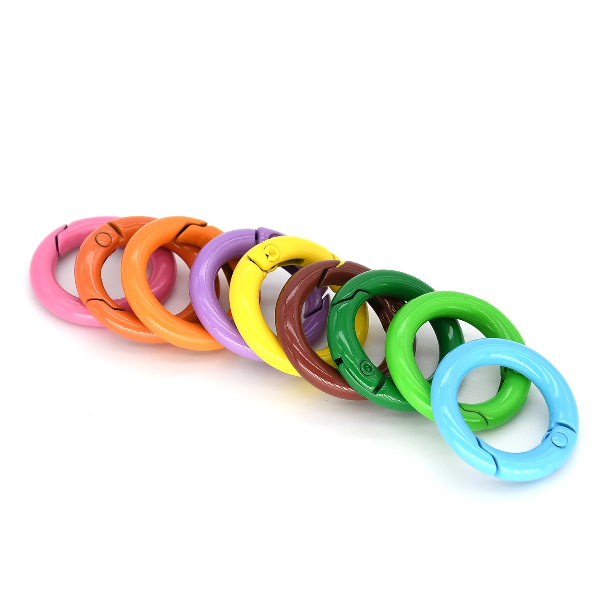 5Pcs/Lot 21 Colors Metal O Ring Spring Clasp Openable Round Carabiner Keychain Clips Hook Dog Chain DIY Jewelry Buckle Connector