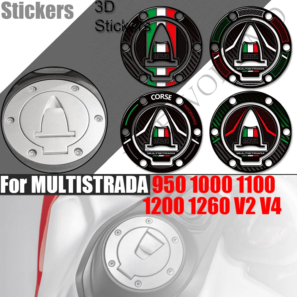 

For Multistrada 950 1000 1100 1200 1260 V2 V4 Moto Decals Fuel Tank Pad Gas Cap Fairing Fender Stickers Protector