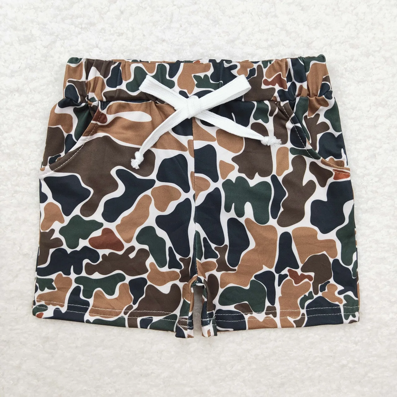 Wholesale Baby Boy Summer Camo Pocket Clothing Elastic Waist Shorts Kids Boutique Children Toddler One Piece Clothes