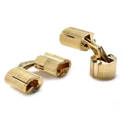 Imagen 2 del producto Bisagra de cubo de cobre de 8-18mm, gabinete oculto Invisible, bisagra cilíndrica de latón, herrajes para muebles, soporte de instalación
