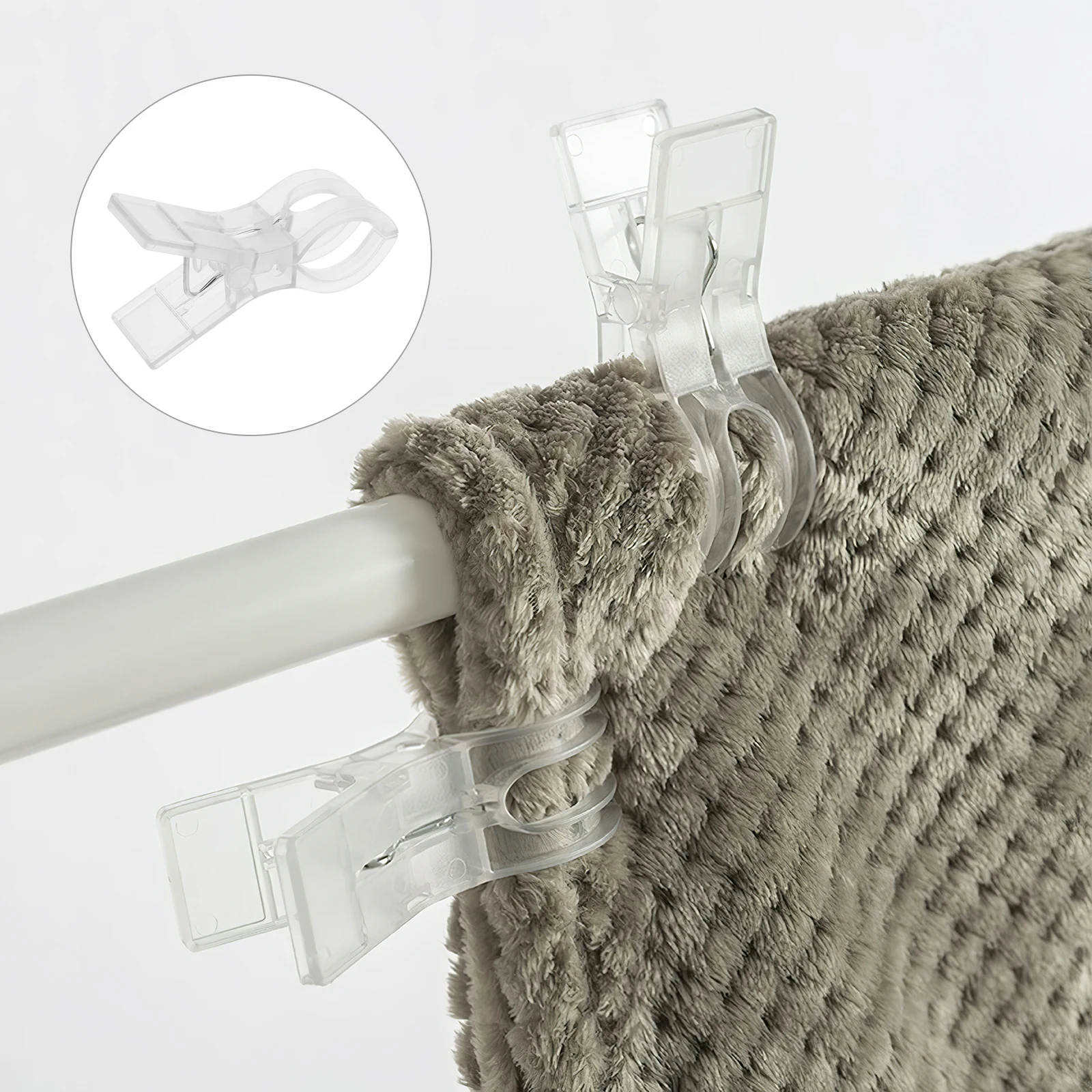 

8pcs Plastic Clothes Clipsrust Resistant Beach Towel Clamps For Quilt Clothes Hangers Pool Loungers Windy Day White