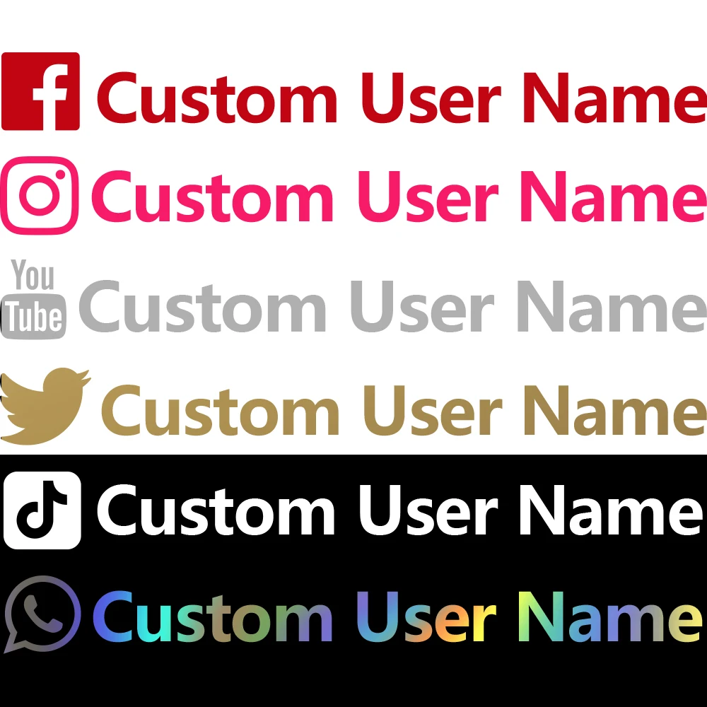 Custom Instagram Name Car Vinyl Stickers Twitter Youtube Personalized Name Decal For Auto Body Window Decor Car Sticker