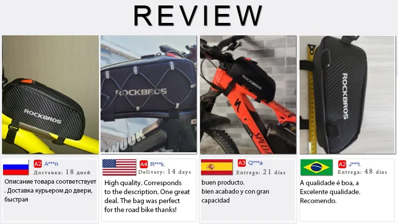 ROCKBROS Fahrradtasche, wasserdicht, reflektierend, vorne oben, Rahmenschlauchtasche, ultraleichte Fahrradtasche, Fahrradtasche, Touring-Reitausrüstung – Detail 1