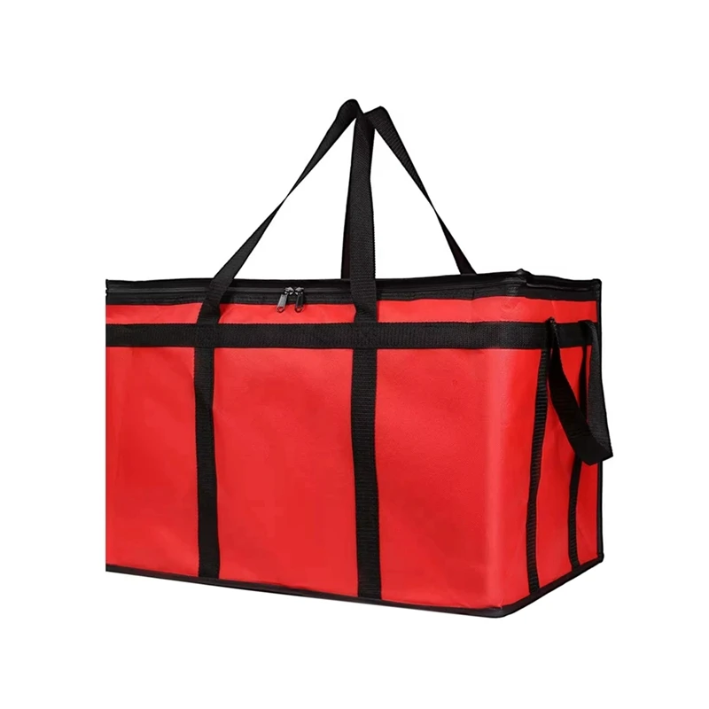 T03C-Insulated Food Delivery Bags For Pizza Delivery, Grocery Freezer Bags, Hot And Cold Insulated Bags (Red, 1 Pack)