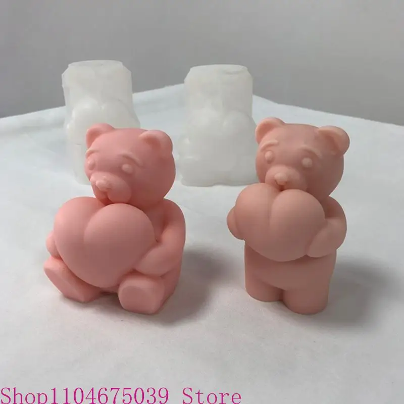 5ASD HEART HEARTE MOULL قالب السيليكون للراتنجات الإبوكسي لصنع شمعة صنع أداة مصنوعة يدويًا مصنوعة يدويًا حرفة منزلية