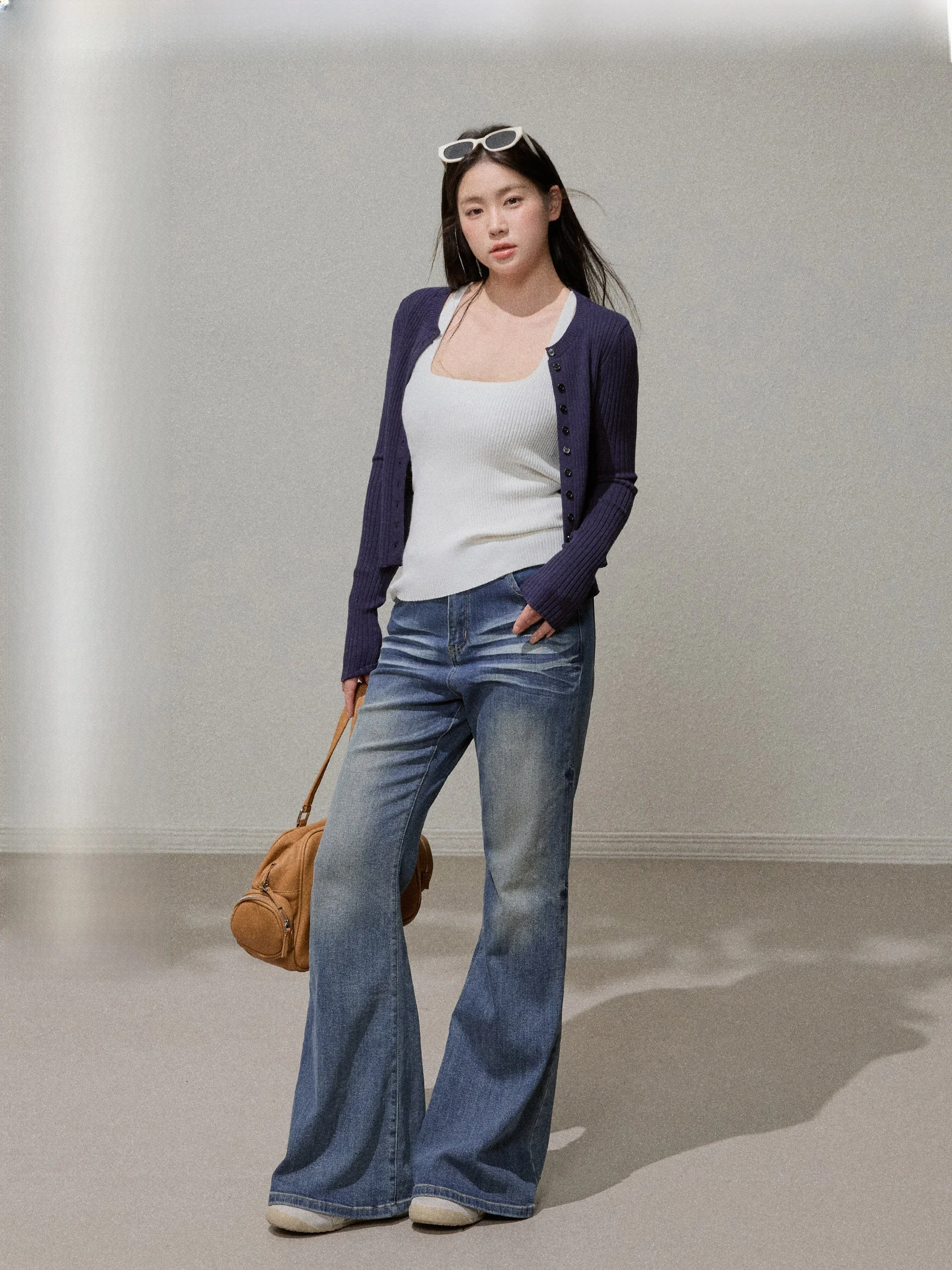 

Комплект Jiulu Studio: вязаный кардиган и джинсы для полных женщин – удобный, дышащий, длинный наряд для осени