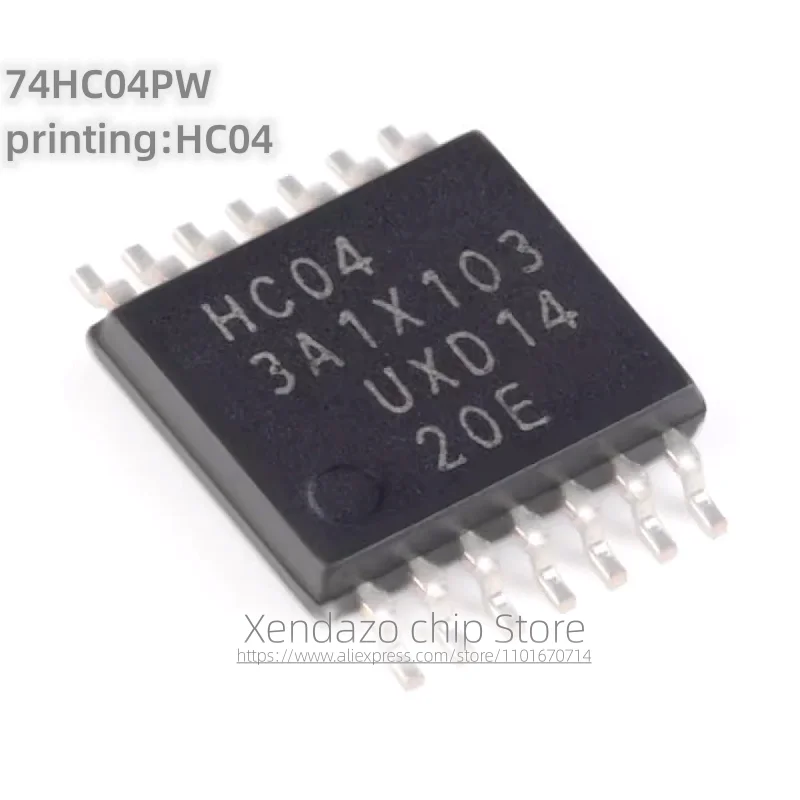 10pcs/lot 74HC04PW printing HC04 TSSOP-14 package Original genuine Six channel inverter chip