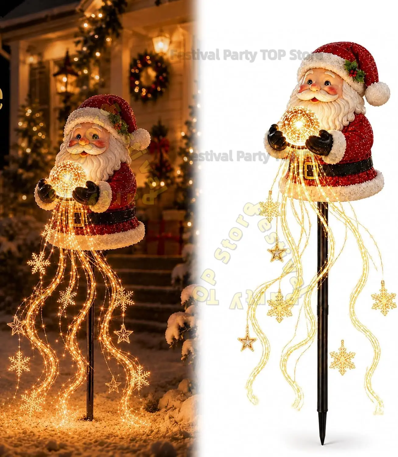 Snowman Magic Fountain, Flowing Snowflake LED Christmas Garden Light,Weather‑Resistant Outdoor Holiday Lighting Xmas Decoration