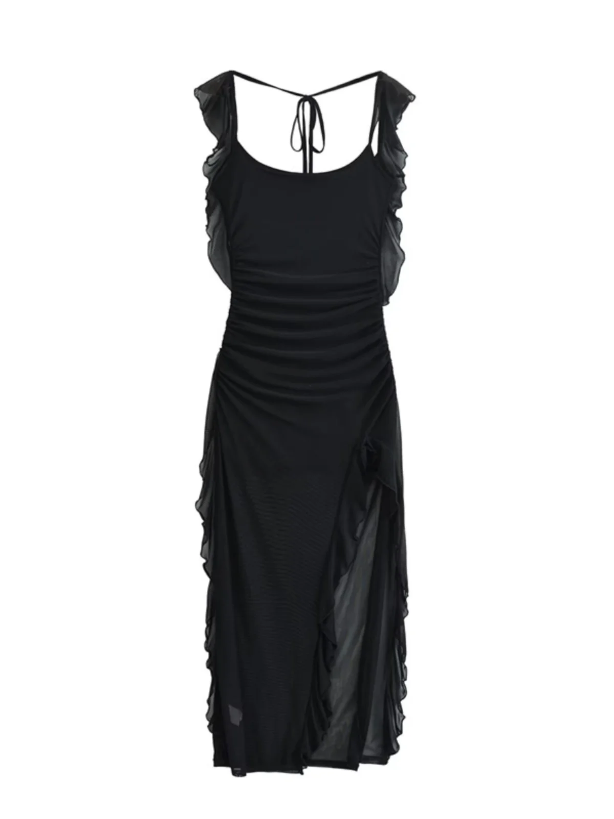 Ele Pure Desire Sle Chao Fairy Dr Me Svel Ademende Summer Faion U-Neline Bodycon-jurk met zijsplit