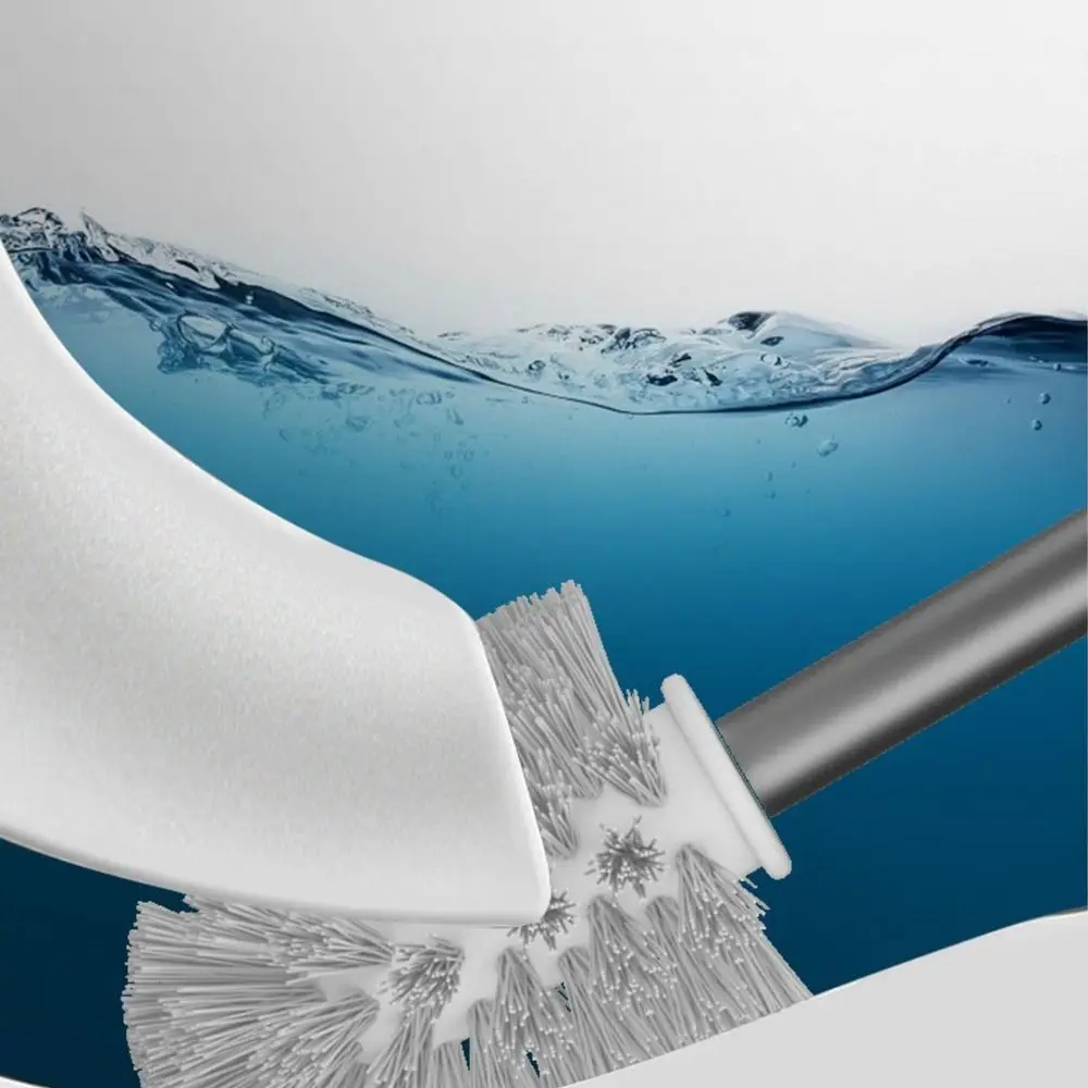 

Настенная щетка для чистки унитаза из космического алюминия с быстросохнущим держателем и длинной ручкой