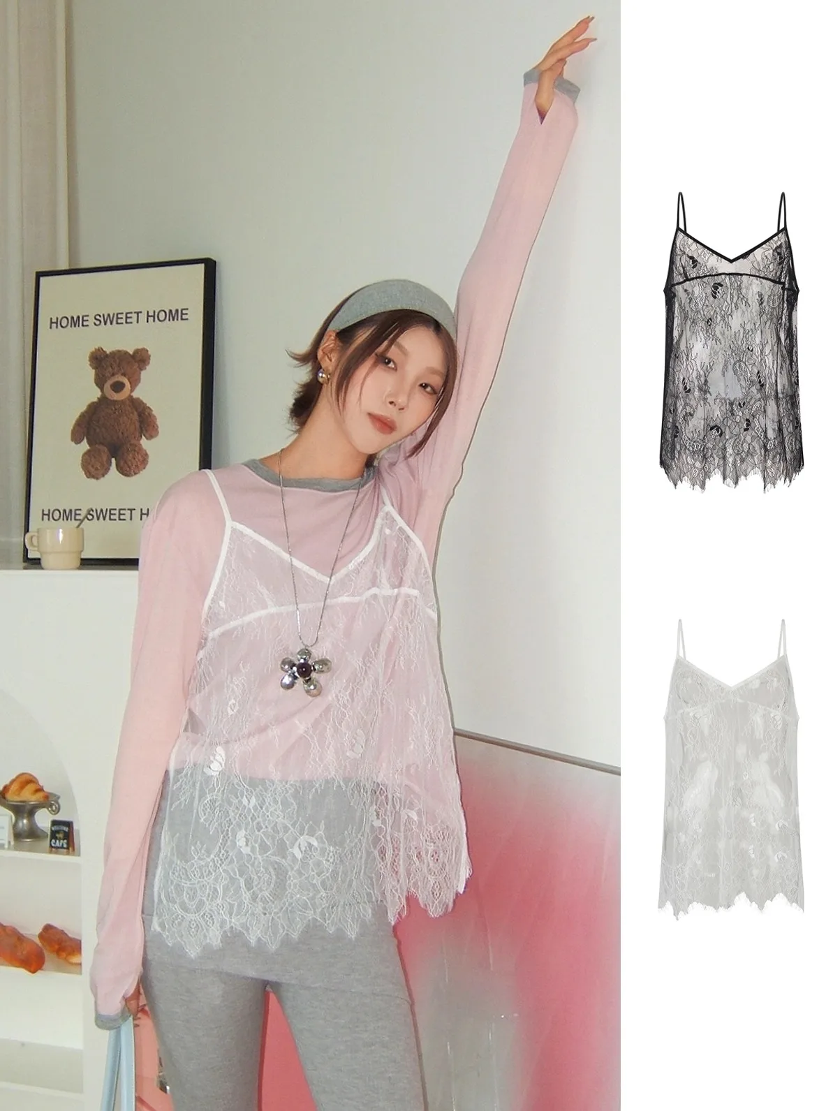 

Модный кружевной топ на бретельках DEARSOCUTE: Новинка, ручная работа, повседневная одежда из полиэстера для женщин