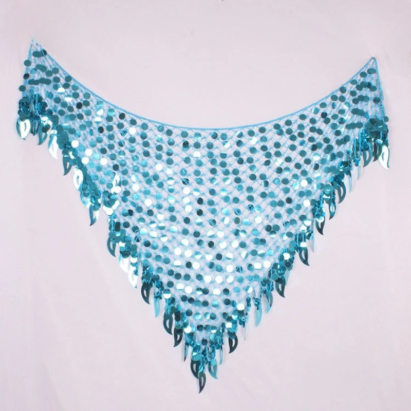 ملابس رقص البطن بلينغ تألق الترتر وشاح الورك القبلية هامش شرابة تنّورة ملفوفة حزام النساء Dancewear الإكسسوار بلون