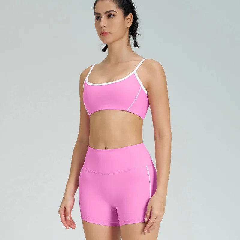 Soutien-gorge de sport avec bretelles fines initiées, bretelles de fitness ajustées, ensemble de yoga trempé, nouveau