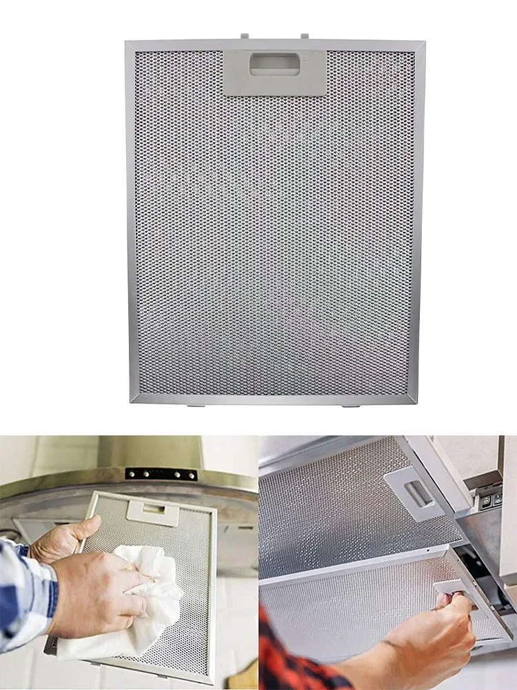 Silver Cooker Hood Filters Metal Mesh Extractor Vent Filter 350 X 285 X 9mm Kitchen Extractor Ventilation Aspirator