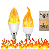 10PCS LED Flame Bulb E14 E12 B22 E27 Fire Lamp LED Candle Bulb 3 Modes Party LED Light Dynamic Flame Effect 85v-265v Home Light