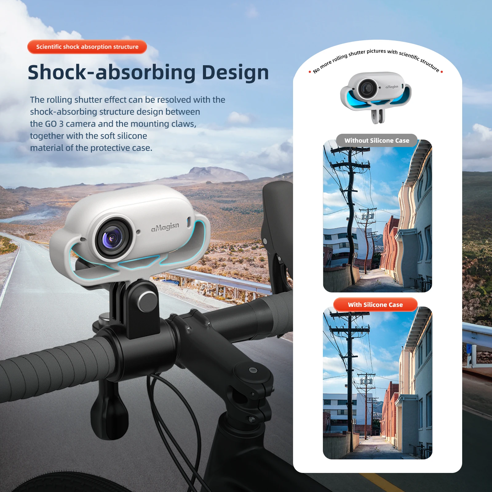 Shock Absorbing Silicone Mount for Insta360 GO3 Camera Case Protective Accessories Gray