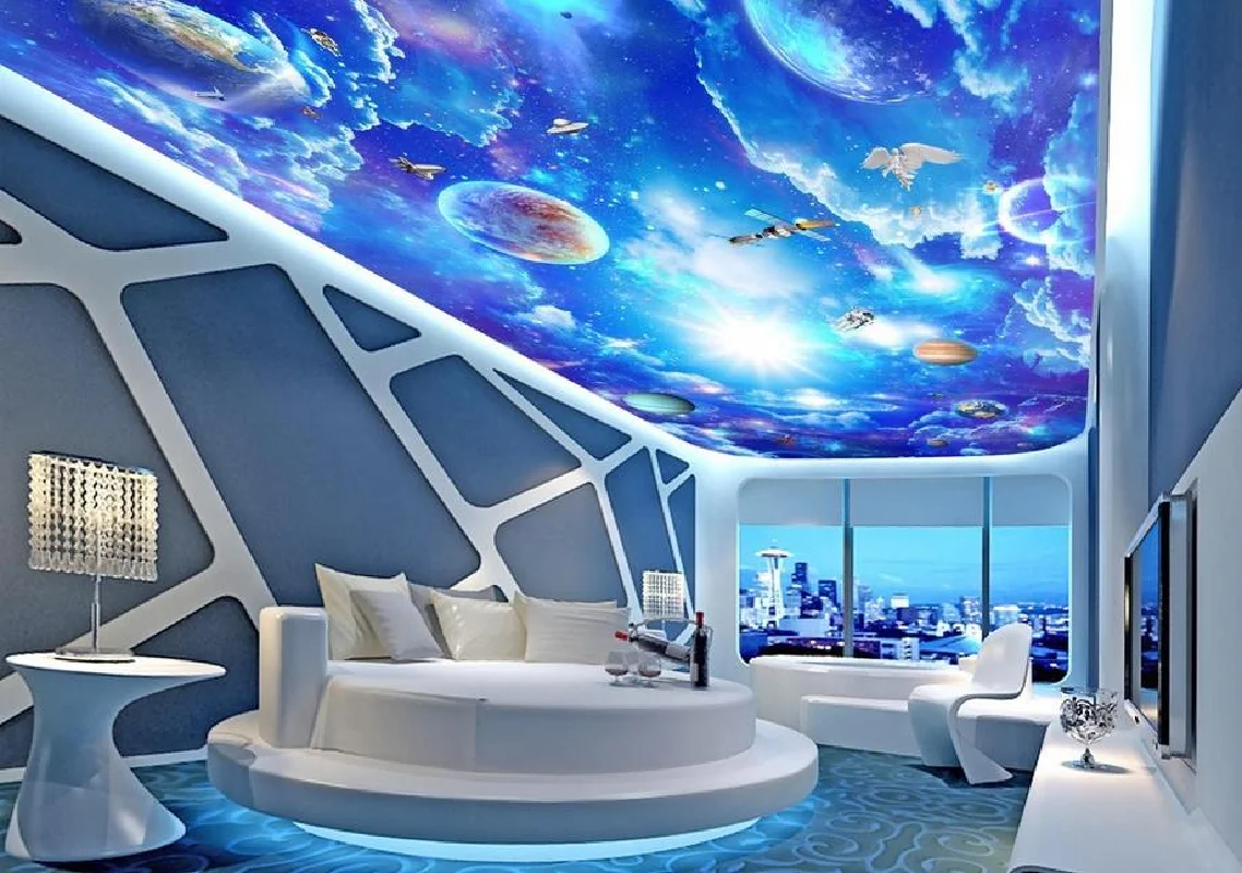 

3d Ceiling Murals Wallpaper Customize Universe Theme Children's Room Background Wallpaper For Wall Room Decor