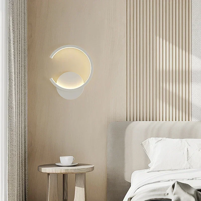 현대 LED 벽 램프 미니멀리스트 C 모양의 벽 Sconce 거실 침실 머리맡 통로 홈 장식 실내 조명기구