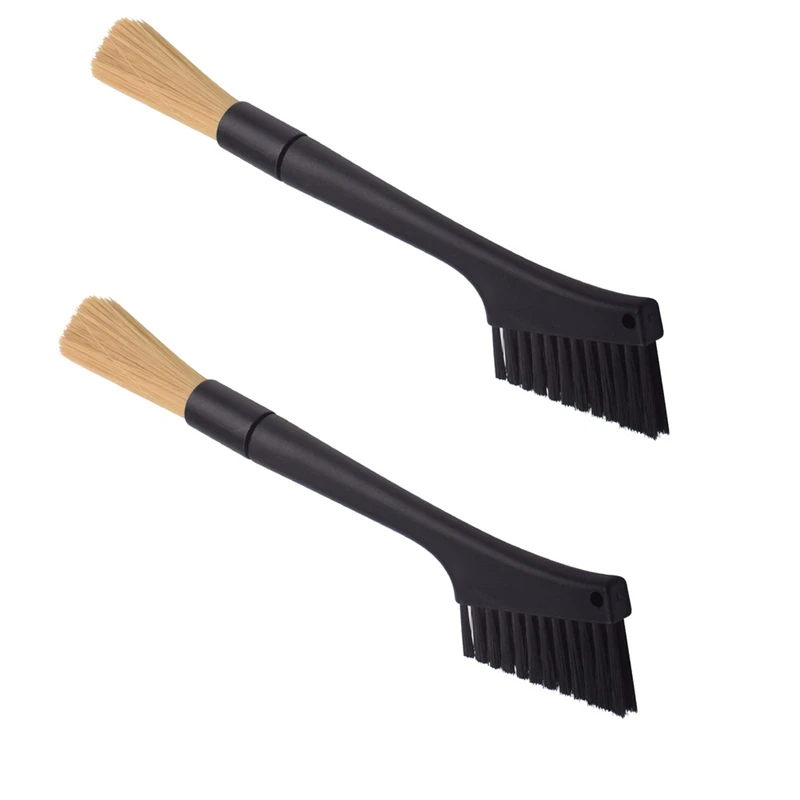 2 Pack Coffee Machine Cleaning Brush, Removable Dual Purpose Dusting Espresso Grinder Brush Accessories