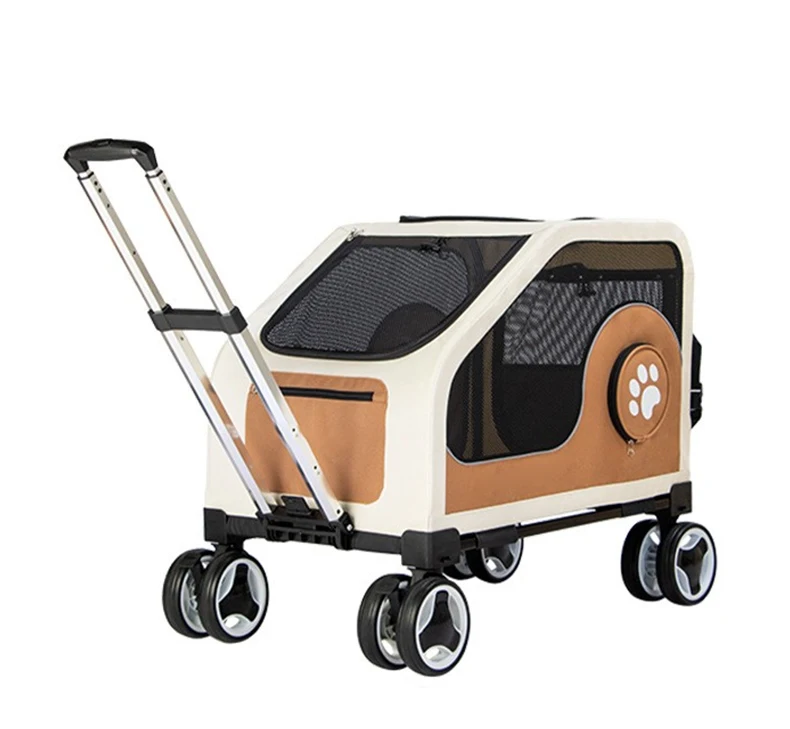 Luxury Small Pet Stroller Dog Cat Teddy Baby Stroller for Travel Pet Dog Stroller Cross-border Portable Folding