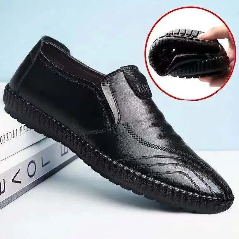 Outdoor Leather Men Shoes Casual Business Leather Shoes Men Oxfords Retro Quality Soft Skin Comfortable Slip On Shoe Men Flats