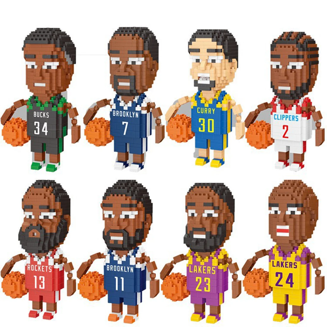 DIY Basketball Player Doll Model Micro Building Blocks Basketball Star Match Assembling Mini Bricks Toys For Kid Collection Gift