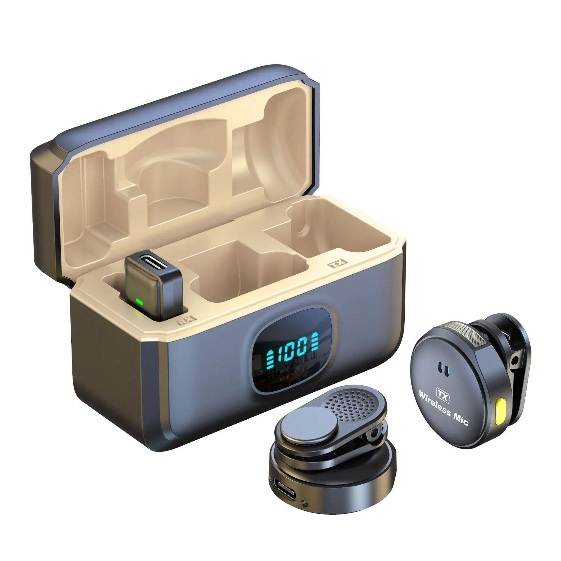 

New button magnetic wireless lavalier microphone outdoor mobile phone live video recording noise reduction wireless microphone