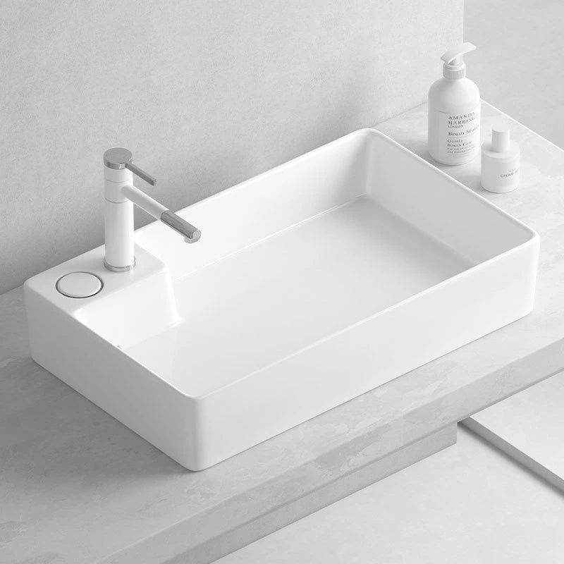 Platform basin Hidden sewer side upper right corner drainage basin Washing machine upper wash basin Balcony ceramic single