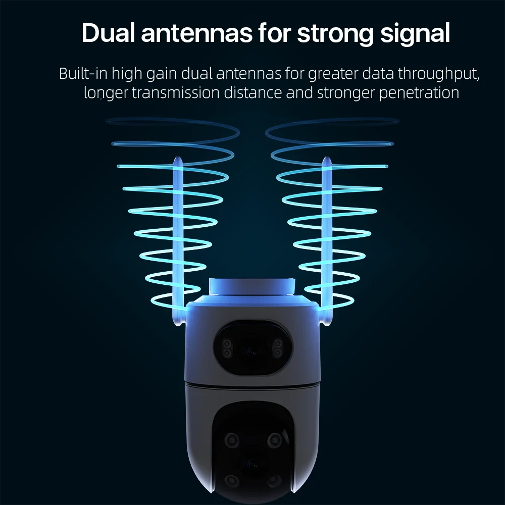 屋外ワイヤレス 4K 8MP HD セキュリティ IP カメラデュアルレンズ外部 Wifi PTZ カメラ自動追跡街路監視カメラ iCsee