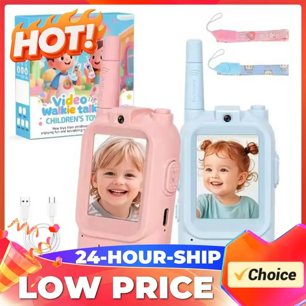 

Детские видеорации (2 шт.) с функцией видеосвязи, перезаряжаемые, для мальчиков и девочек, для игр в помещении, кемпинга и походов