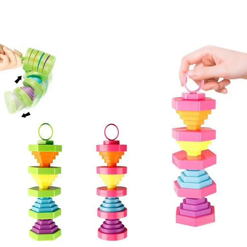 Fidget Stack Lantern Interactive Learning Toy Montessori Stacker Toy Carrot Tower Fidget Stacking Toy Educational Stackable Toy