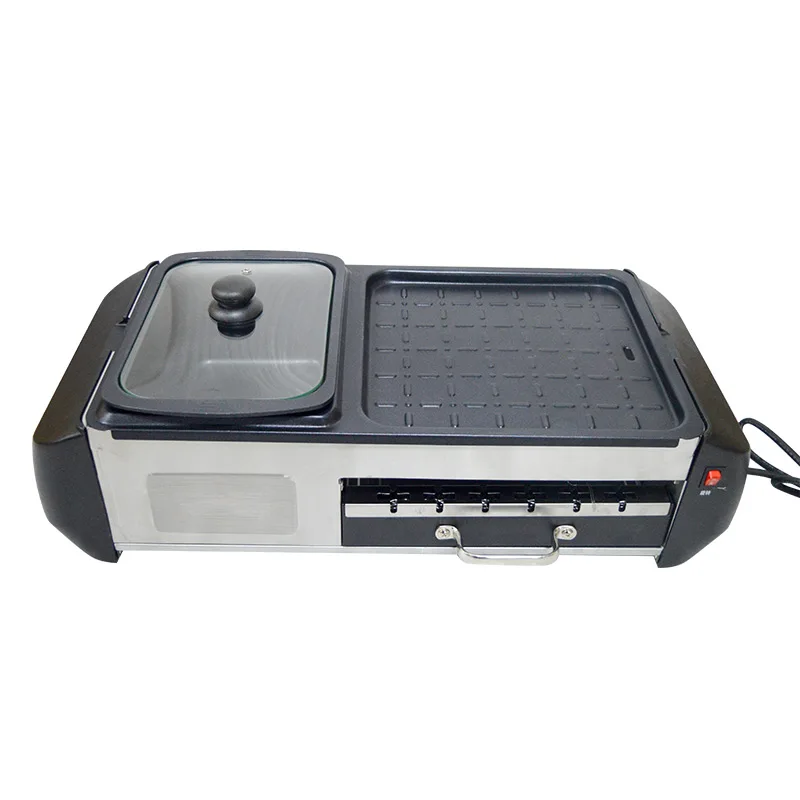 Household Barbecue Hot Pot Grill Machine Household Elecitrc BBQ Furnace Griddle Cooker Parrilla Electrica
