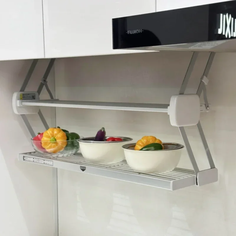 Kitchen bowl and dish storage rack, aluminum alloy bottom plate, double layer storage rack, drainage rack, lower pull frame