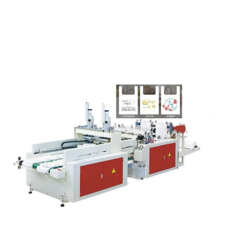 Double-channel vest bag making machine, heat-sealing and eager vest bag production machine