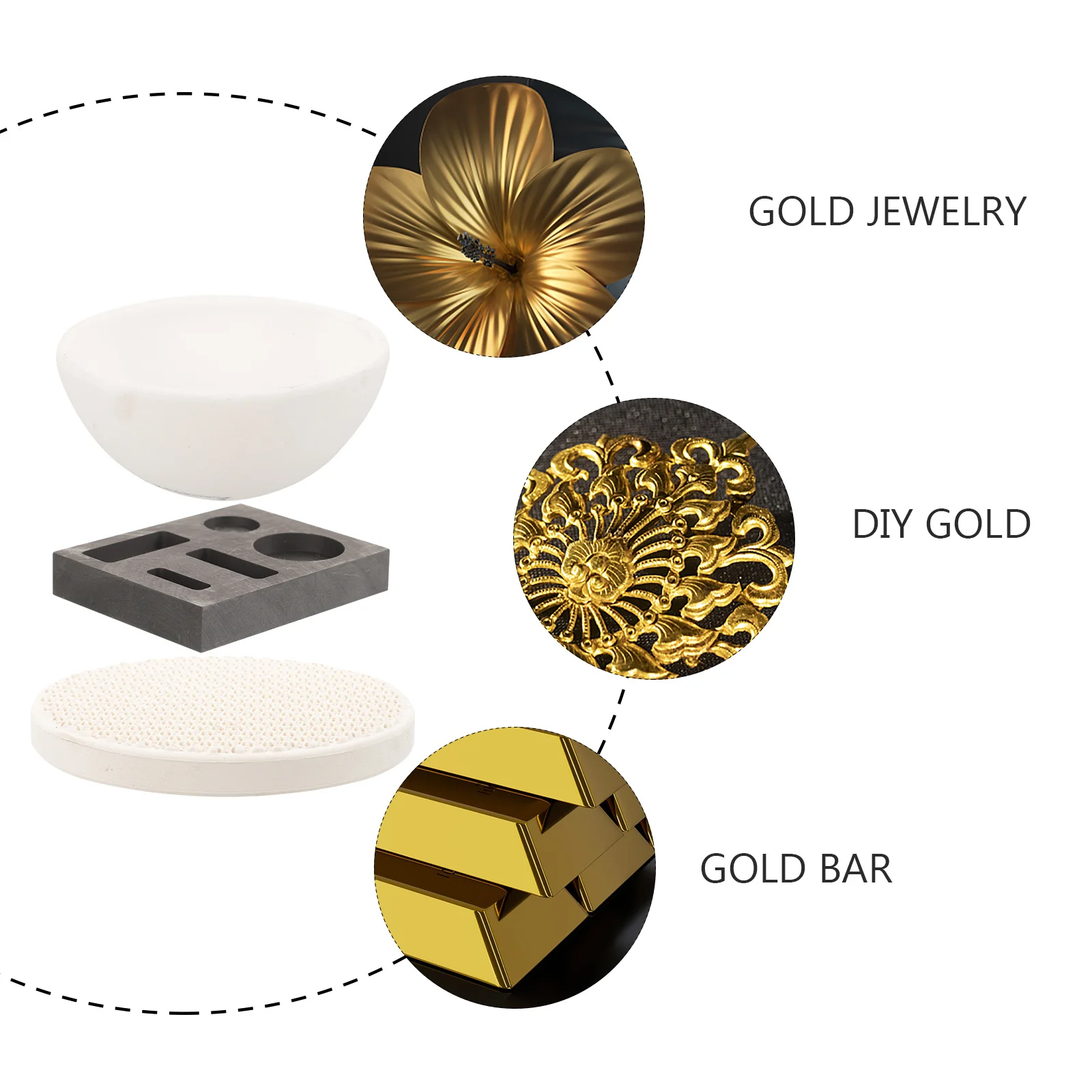 

1Set Practical Melting Crucibles Set Ingot Mold Kit for Casting Gold Silver Copper Metal Casting Molds Melting Silver Supply